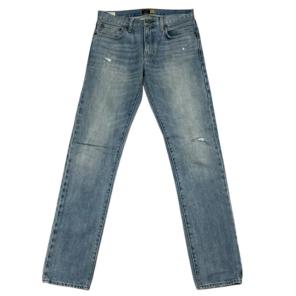 J Crew 484 Jeans Kaihara Denim Mens 31X34 Blue Denim Japanese Fabric‎ Straight